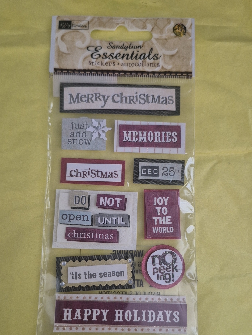 Sandylion Essentials Christmas Sticker Pack - Red, White, Gray